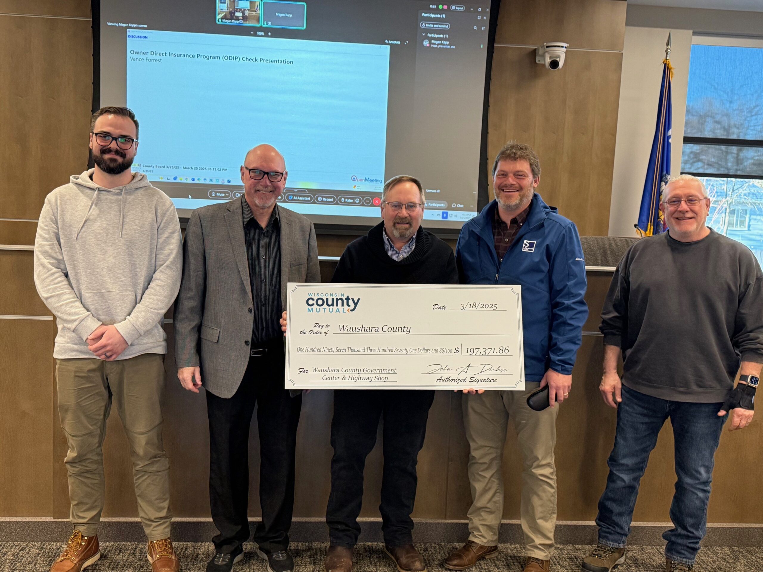 With Safety in Mind, County Mutual’s ODIP Presents Dividend to Waushara County